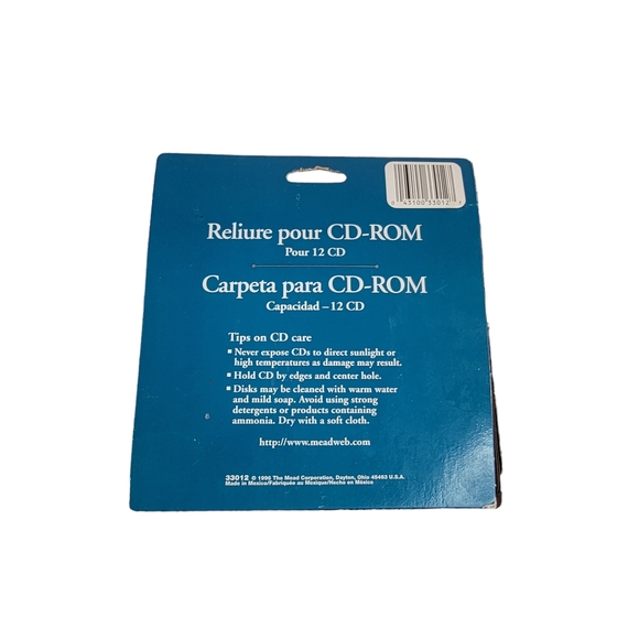 Mead CD-ROM Binder Compact Disc CD Storage Organization Case Holds 12 NIP - Picture 9 of 12